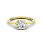 Load image into Gallery viewer, Split Shank Cushion Cut Bezel Set Solitaire Ring

