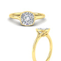 Thumbnail 8 - Split Shank Cushion Cut Bezel Set Solitaire Ring
