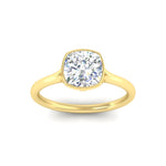 Load image into Gallery viewer, Split Shank Cushion Cut Bezel Set Solitaire Ring
