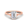 Thumbnail 9 - Split Shank Emerald Cut Bezel Set Solitaire Ring