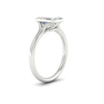 Load image into Gallery viewer, Split Shank Emerald Cut Bezel Set Solitaire Ring
