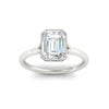 Load image into Gallery viewer, Split Shank Emerald Cut Bezel Set Solitaire Ring