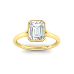 Load image into Gallery viewer, Split Shank Emerald Cut Bezel Set Solitaire Ring
