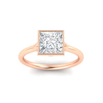 Load image into Gallery viewer, Split Shank Princess Cut Bezel Set Solitaire Ring
