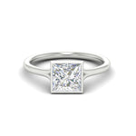Load image into Gallery viewer, Split Shank Princess Cut Bezel Set Solitaire Ring
