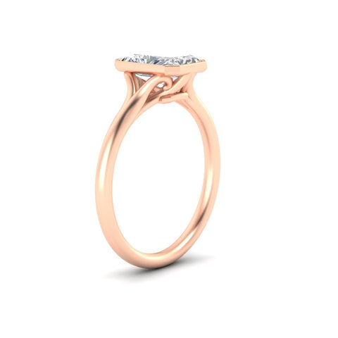 Split Shank Radiant Cut Bezel Set Solitaire Ring