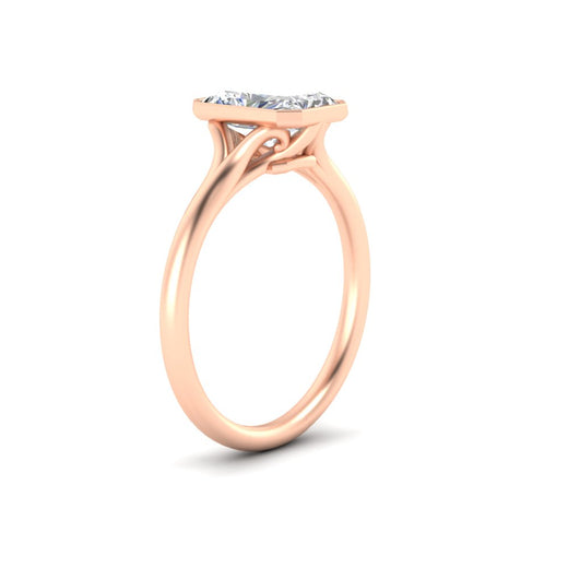 Split Shank Radiant Cut Bezel Set Solitaire Ring