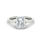 Load image into Gallery viewer, Split Shank Radiant Cut Bezel Set Solitaire Ring
