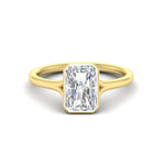 Load image into Gallery viewer, Split Shank Radiant Cut Bezel Set Solitaire Ring
