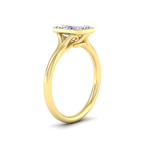 Split Shank Radiant Cut Bezel Set Solitaire Ring