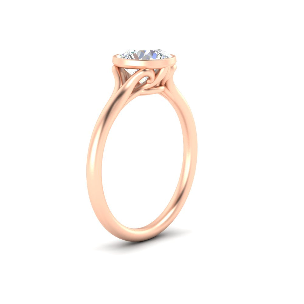 Split Shank Round Cut Bezel Set Solitaire Ring