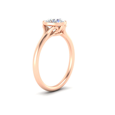 Split Shank Round Cut Bezel Set Solitaire Ring