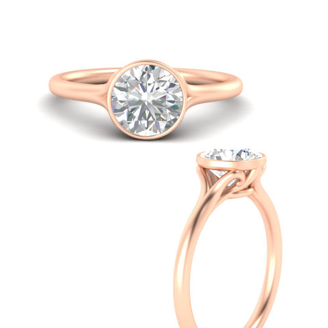 Split Shank Round Cut Bezel Set Solitaire Ring