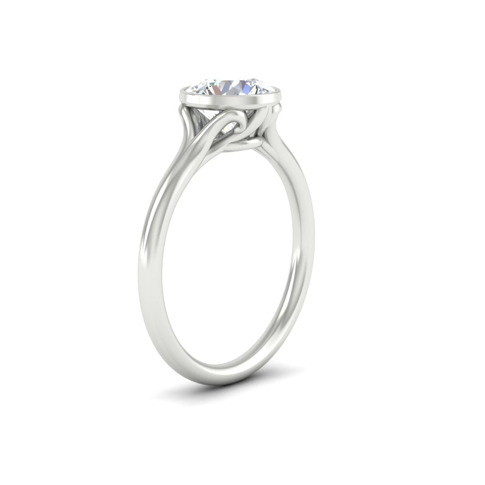 Split Shank Round Cut Bezel Set Solitaire Ring
