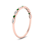 Load image into Gallery viewer, bezel-set-thin-stackable-diamond-band-with-emerald-in-rose-gold-FD123175BGEMGR-NL-RG.jpg
