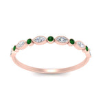 Load image into Gallery viewer, bezel-set-thin-stackable-diamond-band-with-emerald-in-rose-gold-FD123175BGEMGR-NL-RG.jpg
