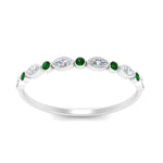 Load image into Gallery viewer, bezel-set-thin-stackable-diamond-band-with-emerald-in-white-gold-FD123175BGEMGR-NL-WG.jpg
