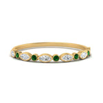 Load image into Gallery viewer, bezel-set-thin-stackable-diamond-band-with-emerald-in-yellow-gold-FD123175BGEMGR-NL-YG.jpg
