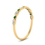 Load image into Gallery viewer, bezel-set-thin-stackable-diamond-band-with-emerald-in-yellow-gold-FD123175BGEMGR-NL-YG.jpg
