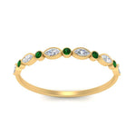 Load image into Gallery viewer, bezel-set-thin-stackable-diamond-band-with-emerald-in-yellow-gold-FD123175BGEMGR-NL-YG.jpg
