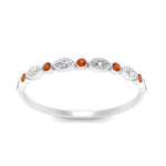 Load image into Gallery viewer, bezel-set-thin-stackable-diamond-band-with-orange-sapphire-in-white-gold-FD123175BGSAOR-NL-WG.jpg
