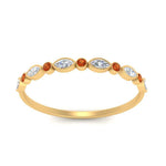 Load image into Gallery viewer, bezel-set-thin-stackable-diamond-band-with-orange-sapphire-in-yellow-gold-FD123175BGSAOR-NL-YG.jpg
