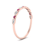 Load image into Gallery viewer, bezel-set-thin-stackable-diamond-band-with-pink-sapphire-in-rose-gold-FD123175BGSADRPI-NL-RG.jpg
