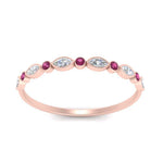 Load image into Gallery viewer, bezel-set-thin-stackable-diamond-band-with-pink-sapphire-in-rose-gold-FD123175BGSADRPI-NL-RG.jpg
