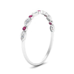 Load image into Gallery viewer, bezel-set-thin-stackable-diamond-band-with-pink-sapphire-in-white-gold-FD123175BGSADRPI-NL-WG.jpg
