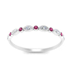 Load image into Gallery viewer, bezel-set-thin-stackable-diamond-band-with-pink-sapphire-in-white-gold-FD123175BGSADRPI-NL-WG.jpg
