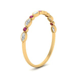 Load image into Gallery viewer, bezel-set-thin-stackable-diamond-band-with-pink-sapphire-in-yellow-gold-FD123175BGSADRPI-NL-YG.jpg
