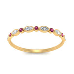 Load image into Gallery viewer, bezel-set-thin-stackable-diamond-band-with-pink-sapphire-in-yellow-gold-FD123175BGSADRPI-NL-YG.jpg
