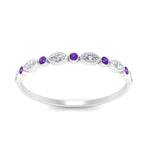 Load image into Gallery viewer, bezel-set-thin-stackable-diamond-band-with-purple-topaz-in-white-gold-FD123175BGVITO-NL-WG.jpg
