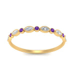 Load image into Gallery viewer, bezel-set-thin-stackable-diamond-band-with-purple-topaz-in-yellow-gold-FD123175BGVITO-NL-YG.jpg
