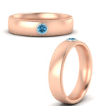 Load image into Gallery viewer, bezel-set-two-tone-solitaire-mens-blue-topaz-ring-in-rose-gold-fdb10202rogicbltoangle3-nl-rg.jpg