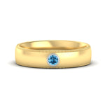 Load image into Gallery viewer, bezel-set-two-tone-solitaire-mens-blue-topaz-ring-in-yellow-gold-fdb10202rogicblto-nl-yg.jpg