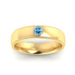 Load image into Gallery viewer, bezel-set-two-tone-solitaire-mens-blue-topaz-ring-in-yellow-gold-fdb10202rogicbltoangle5-nl-yg.jpg