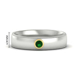 Load image into Gallery viewer, bezel-set-two-tone-solitaire-mens-emerald-ring-in-white-gold-fdb210202rogemgr-nl-wg-hw