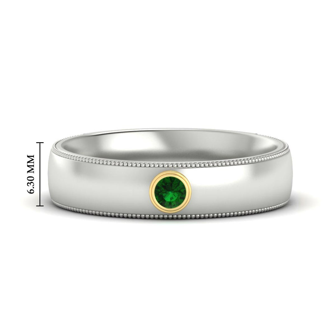 bezel-set-two-tone-solitaire-mens-emerald-ring-in-white-gold-fdb210202rogemgr-nl-wg-hw