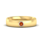 Load image into Gallery viewer, bezel-set-two-tone-solitaire-mens-orange-sapphire-ring-in-yellow-gold-fdb10202rogsaor-nl-yg.jpg
