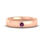 Load image into Gallery viewer, bezel-set-two-tone-solitaire-mens-pink-sapphire-ring-in-rose-gold-fdb10202rogsadrpi-nl-rg.jpg