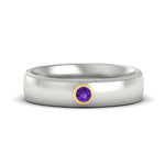 Load image into Gallery viewer, bezel-set-two-tone-solitaire-mens-purple-topaz-ring-in-white-gold-fdb10202rogvito-nl-wg.jpg