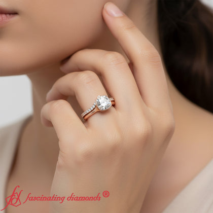 bezel-solitaire-ring-with-diamond-band-rose-gold-fdens11229-model