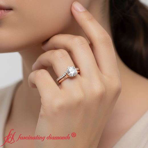 bezel-solitaire-ring-with-diamond-band-rose-gold-fdens11229-model