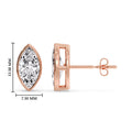 Thumbnail 38 - Bezel Stud Earring One Carat Marquise Diamond