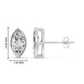Thumbnail 42 - Bezel Stud Earring One Carat Marquise Diamond