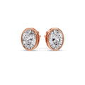 Thumbnail 51 - Bezel Stud Earring Oval Diamond