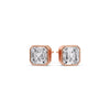 Load image into Gallery viewer, Asscher Diamond Bezel Stud Earring
