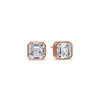 Load image into Gallery viewer, Asscher Diamond Bezel Stud Earring