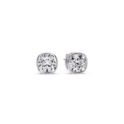 Bezel Set Cushion Diamond Stud Earrings